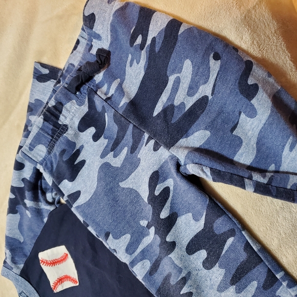 First Impressions Blue Long Sleeve Baseball Pjs - Picture 2 of 3